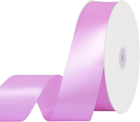 Lilac Ribbon 1 1/2 Inch 60 Yards Lilac Satin Ribbon for Gift Wrapping Bows Crafts Flower Bouquet Wedding Birthday Party Christmas Decorations