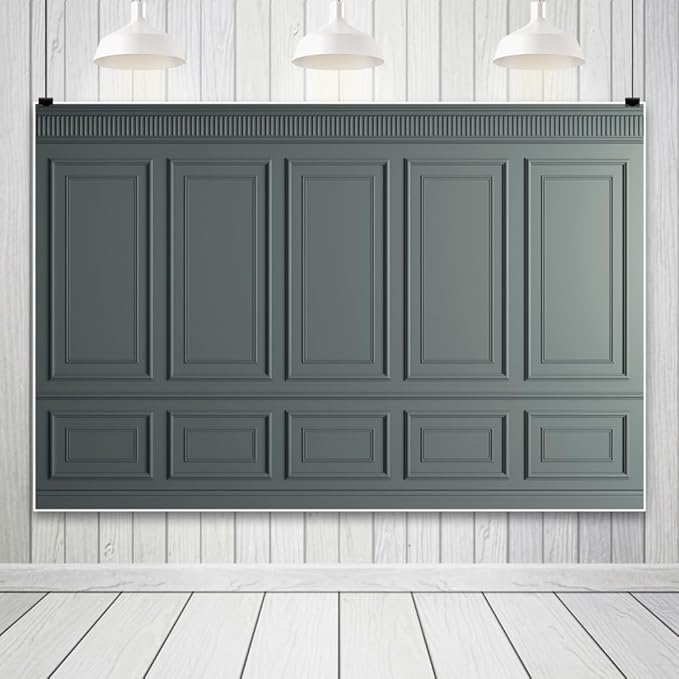 AOFOTO Vintage Room Inside Backdrop Classic French Frame Dark Grey Walls Photo Background for Wedding Bridal Shower Party Banner Home Headboard Decor Wall Photo Studio Booth Props 8x6ft