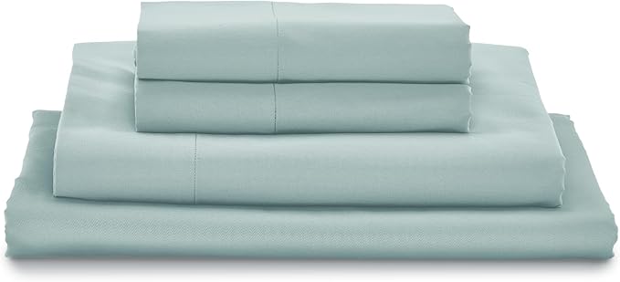 MyPillow Giza Dreams Bed Sheets, 100% Certified Giza Egyptian Cotton, Deep Pocket, Sateen Weave [Full, Sea Mist]