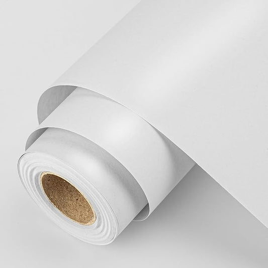 Rainbow Kraft Blank Paper Roll - White Recycled Craft Paper for Gift Wrap Sheet Holiday Present Scrapbooking Card Making Origami Gift Wrap Craft Art Canvas & Packing Scrap-booking, 17" x 33 Ft