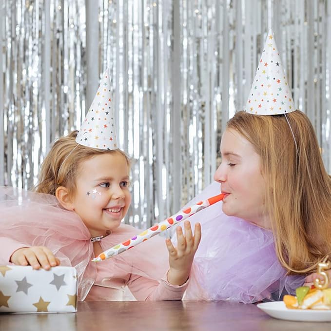 20 Pack Silver Backdrop Curtain Party Decorations Foil Fringe Backdrop Silver Tinsel Streamers Birthday Bachelorette New Year Christmas Wedding Baby Shower Disco Party Decorations