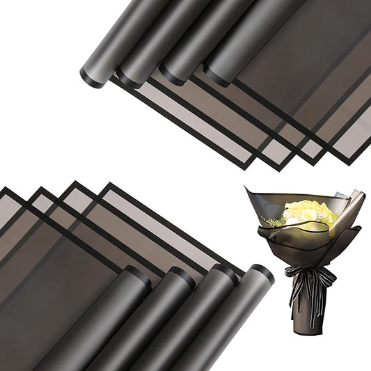 HYSSINOWRAP40 sheet .flower wrapping paper.Flower packaging bouquet wrapping paper.KoreanFlorist Supplies, 22.8 * 22.8 inches (BLACK-40)
