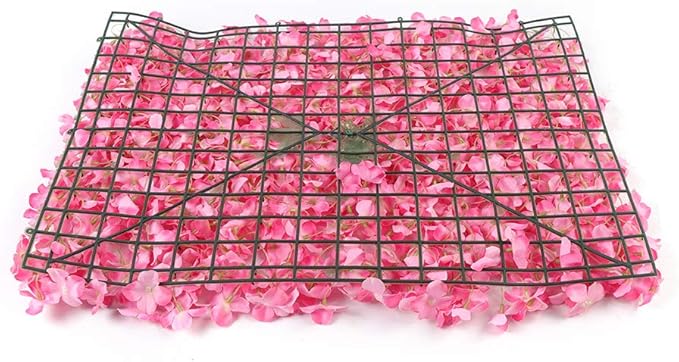 10Pcs 16"x 24" Artificial Flower Wall Panels,Flower Wall Mat Silk Flower Panels for Outdoor Garden Backyard Fence Fence Privacy Screen and Indoor Wall Decor (10Pcs Pink)