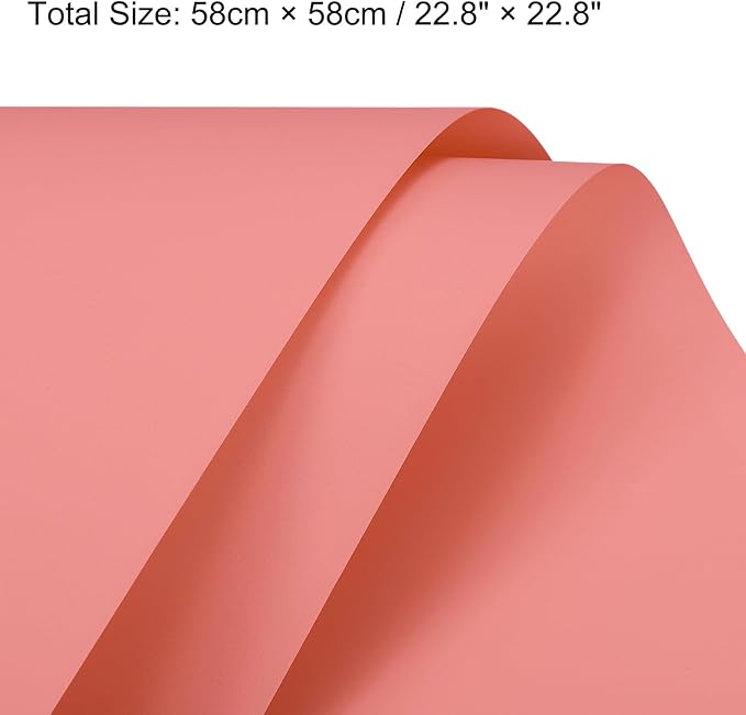MECCANIXITY Pearlescent Film Flower Wrapping Paper 22.8x22.8 Inch Waterproof for DIY Crafts, Gift/Gift Box Packaging Watermelon Red Pack of 10