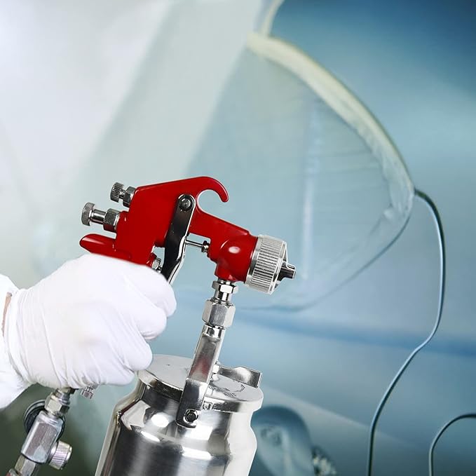 ENDOZER Professional Siphon Feed Spray Gun for Paint, Red Handle, 34 oz -1.4 1.7 2.0mm Nozzle for a Variety of Low Viscosity Paints（Red）