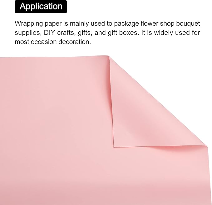 MECCANIXITY 10 Pcs Flower Wrapping Paper 22.8x22.8 Inch Waterproof Florists Wrapping Paper for Florist Bouquet Supplies, DIY Crafts, Gift/Gift Box Packaging Red Pink