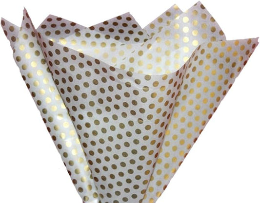 Ocean Tides 75 Sheets (14 x 20 Inches) Christmas Wrapping Paper – Gift Wrapping Tissue Paper Bulk for Crafts, Birthdays, & Holidays – Colored Tissue Papers for Gift Bags & Decorations, Gold Dots