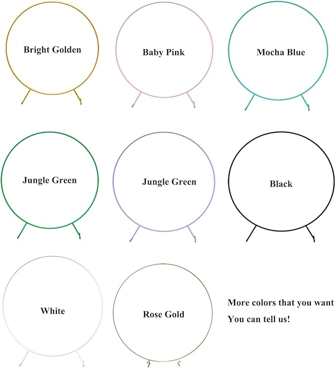 LANGXUN 7.2ft Gold Metal Round Balloon Arch kit, Backdrop Circle Stand Arch Frame for Wedding Birthday Party Decoration, Graduation Decorations and Baby Shower Photo Background