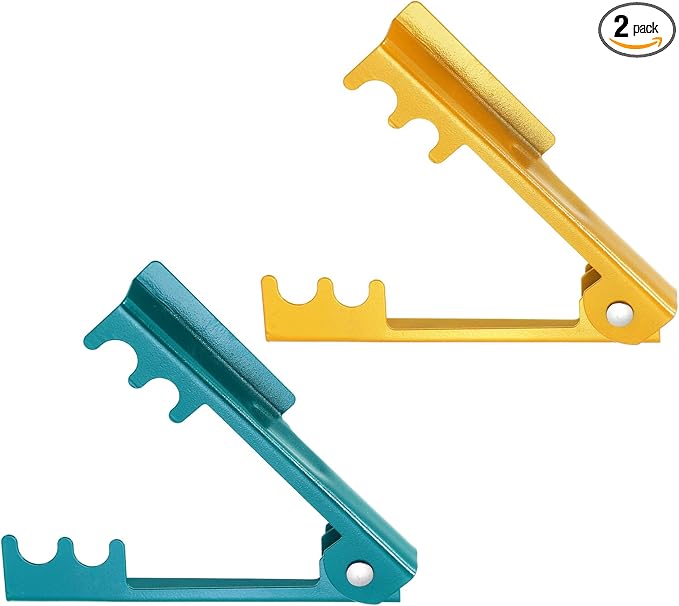 HARFINGTON 2pcs Rose Thorn Stripper Tool 5.5" Metal Flower Thorn Leaf Remover Flower Stem and Leaf Stripping for Gardening Home Florist Arrangement, Blue,Yellow