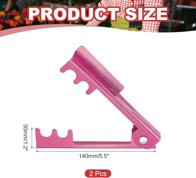HARFINGTON 2pcs Rose Thorn Stripper Tool 5.5" Metal Flower Thorn Leaf Remover Flower Stem and Leaf Stripping for Gardening Home Florist Arrangement, Pink