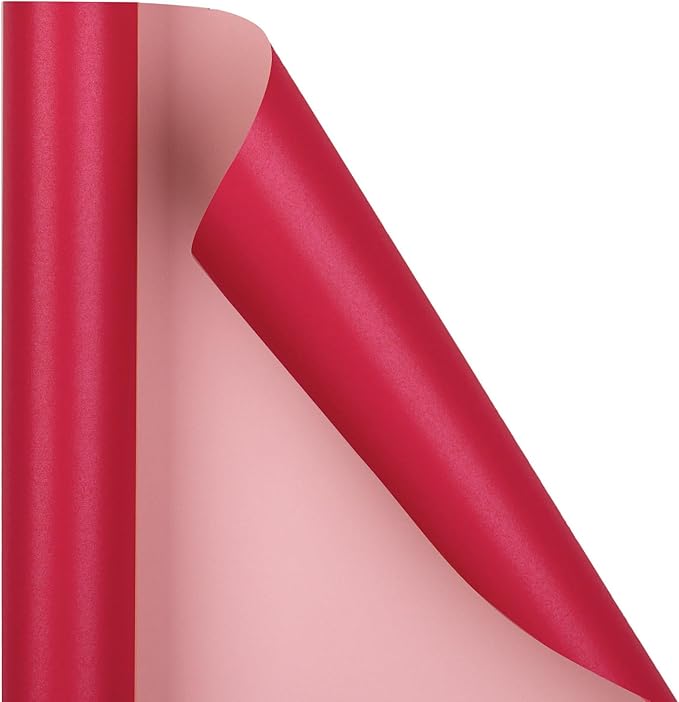 RUSPEPA Red Matte Wrapping Paper - Solid Color Pearly - lustre Paper Perfect for Wedding, Birthday, Christmas, Baby Shower -17 Inches X 32.8 Feet