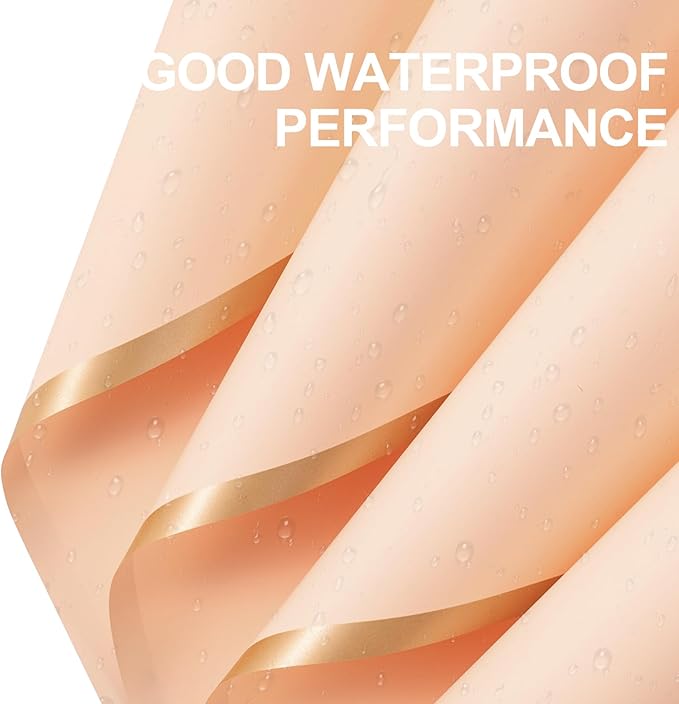 WRAPAHOLIC 20 Sheets Flower Wrapping Paper - 22.4 x 22.4 inch Cream Champagne with Gold Edge Water-Resistant Floral Bouquet Wrapping Paper, Florist Supplies Packaging Paper for Wedding Birthday Gift