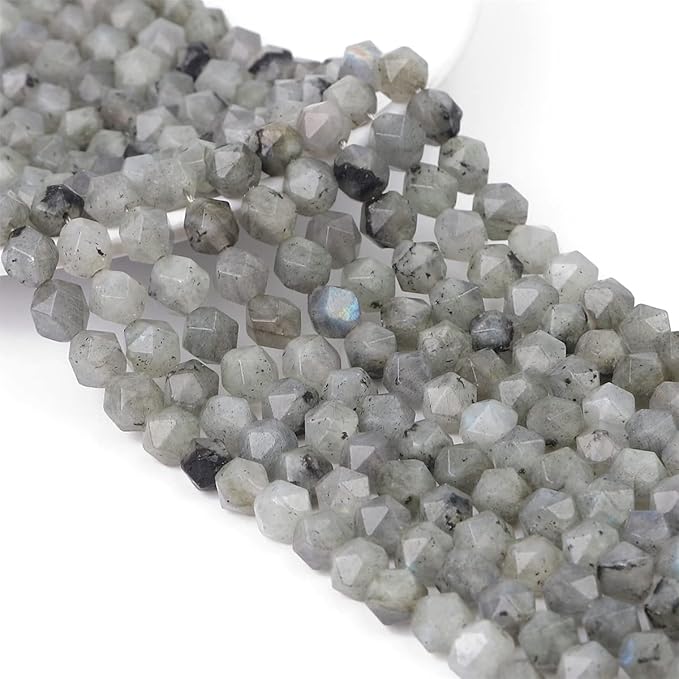 Faceted Natural Spectrolite Stone Round Beads 10mm 36cm/Strand for Jewelry Making