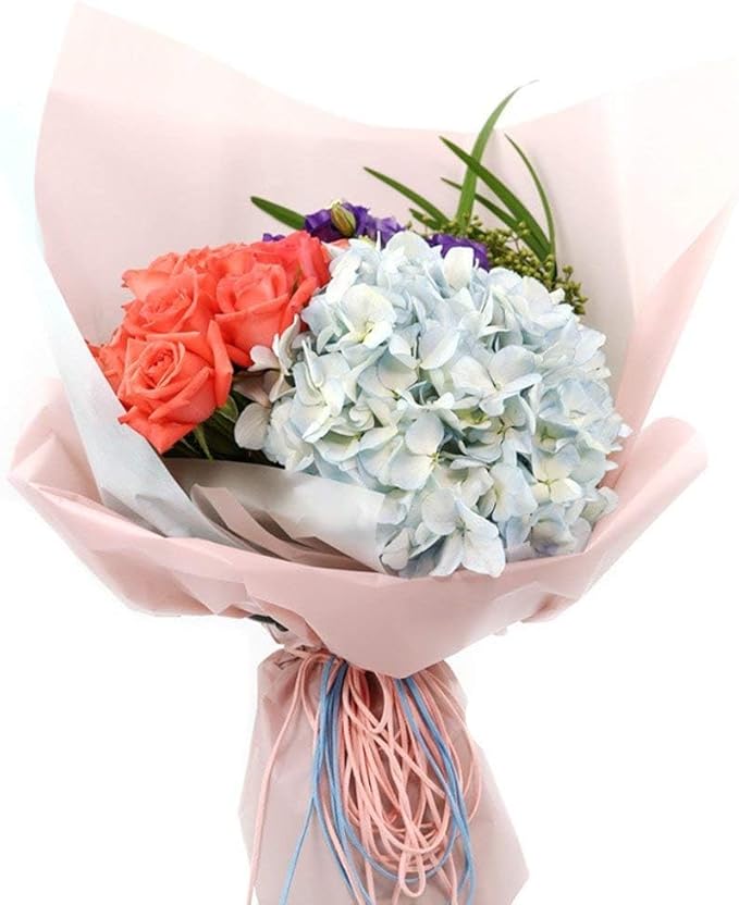 Korean Style Flower Wrapping Paper Floral Bouquet Wraps Gift Packaging Florist Supplies 20 Counts (Light peach)