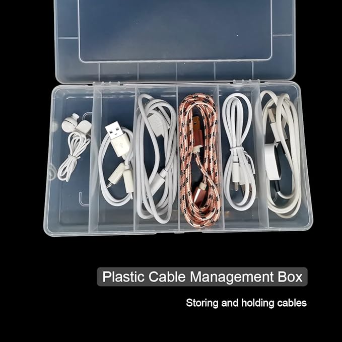 2 Pack 6 Grids Tackle Box Organizer Mascara Brushes Container Fishing Tackle Tray Box Plastic Storage Organizer Container for Crafts, Beads Earrings, Screws, Nail, Pins