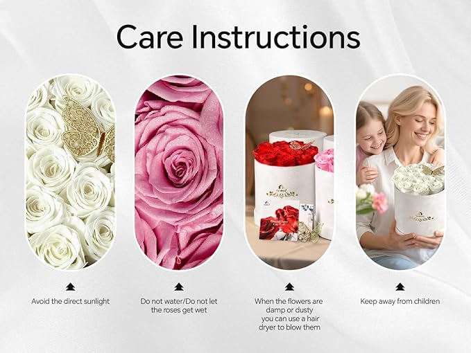 Forever Flowers in a Box, Preserved Roses Gifts for Women, Forever Flowers for Delivery, Flower Birthday Gifts Box for Her, Eternal Flowers Rose Gifts for Mom Hot Red
