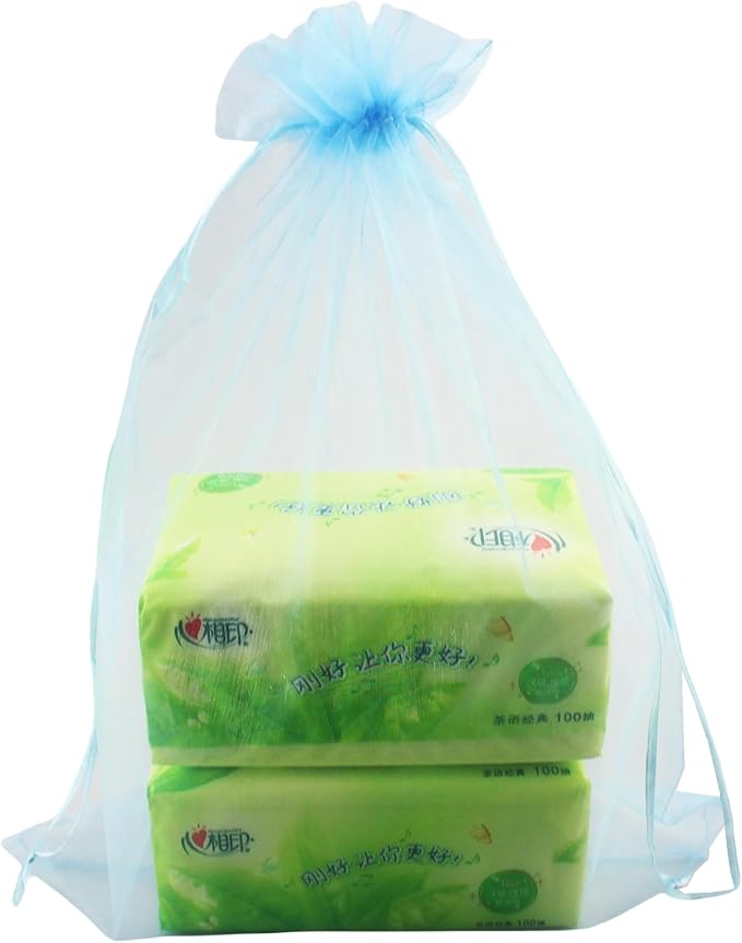 QIANHAILIZZ 50 Pack 12 x 16 Inch Drawstring Jewelry Gift Organza Bags Plant Covers Plants Protection Bag D5B (A-BABY)