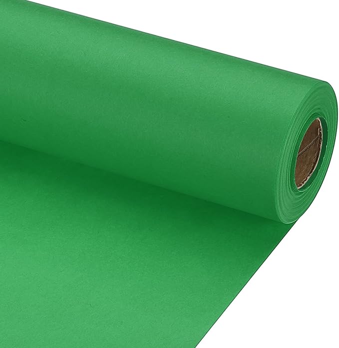 PATIKIL Wrapping Paper, 17" x 600"(49') 70 GSM Craft Paper Roll Kraft Packing Paper for Poster Bulletin Board, Gift Wrapping, Green