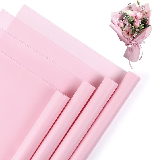 NESCCI 20 Sheet Pink Floral Bouquet Wrapping Paper - Waterproof, 22.8x22.8 inches, Perfect for Birthdays, Weddings, Anniversaries & More