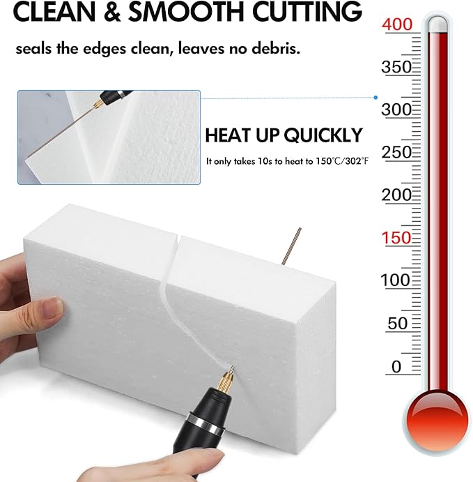 Jhua 4-in-1 Foam Cutter Set Hot Wire Knife Foam Cutter Tool Styrofoam Cutter Foam Board Cutter Electric Styrofoam Cutting Tool with 4 Cutting Machine Pen for Styrofoam Foam Cutting Arts Handcraft DIY