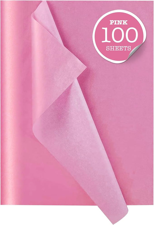 Ocean Tides 100 Sheets (14 x 20 Inches) Christmas Wrapping Paper – Gift Wrapping Tissue Paper Bulk for Crafts, Birthdays, & Holidays – Colored Tissue Papers for Gift Bags & Decorations, Pink