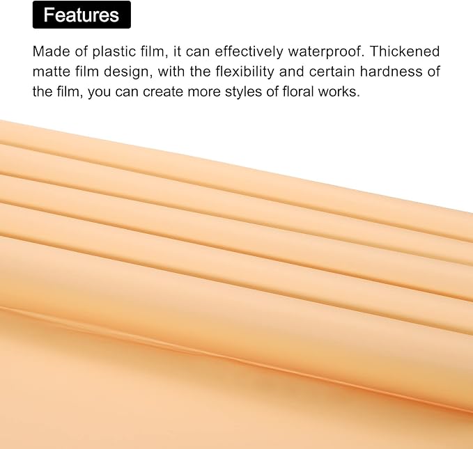 MECCANIXITY 10 Pcs Double Sided Color Flower Wrapping Paper Melon+Cool Brown 22.8"x22.8" Waterproof for Florist Bouquet Supplies, DIY Crafts, Gift Box Packaging