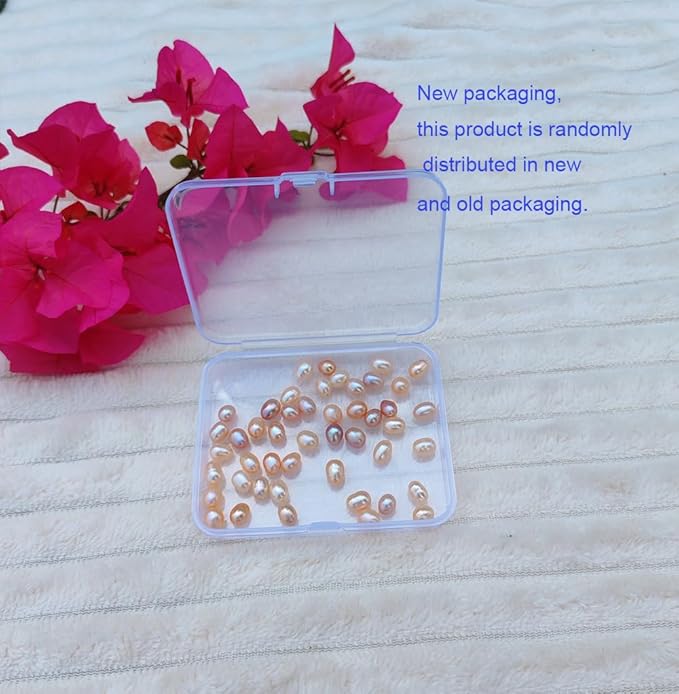 50 Pcs Freshwater Pearl for Jewelry Making AAA 6-7mm No Hole Natural Freshwater Pearls Oval Pearl Beads Loose Gemstone Bead Crafts Gift for Women,DIY Gifts.