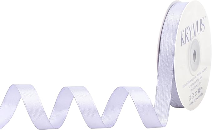Lilac Mist Satin Ribbon, Double Faced 1/2 Inch X 25 Yards Lilac Mist Ribbon, Premium Satin Ribbon for Gift Wrapping, Crafts, Hair Bow Making, Sewing, Flower Bouquet, Wedding Party Decor