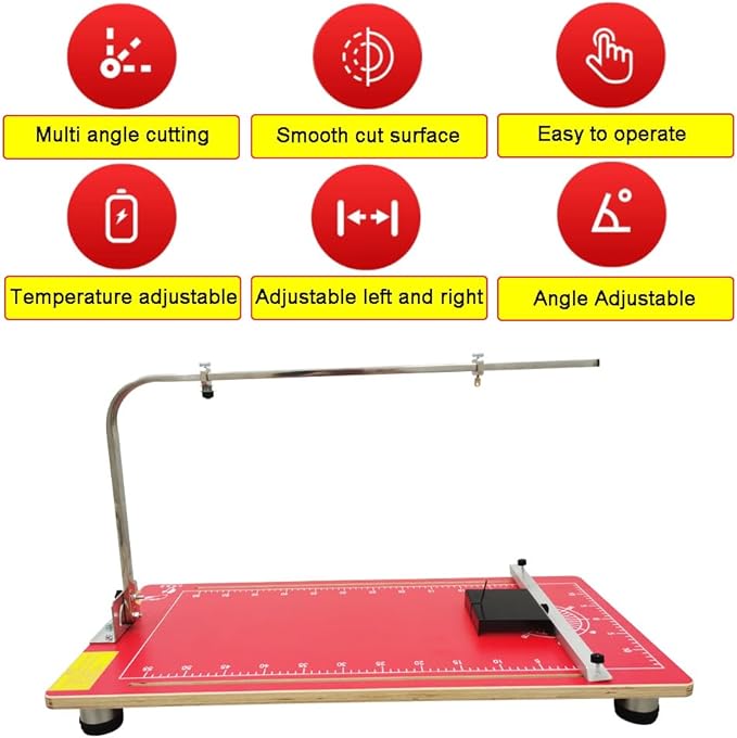 Hot Wire Foam Cutter 30.7x15 In Professional Heat Cutting Machine Foam Sponge Cutting Tool for Styrofoam Sponge EPE Ribbon KT Board Adjustable Angle and Temperature 110V 36W