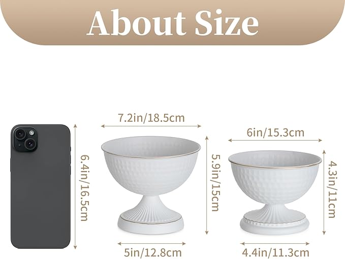 Sziqiqi White Urn Vase for Flowers - Wedding Table Decoration Centrepieces Set of 10 Vintage Metal Vases for Artificial Flowers Small Hammered Vase for Birthday Party Christmas Anniversary