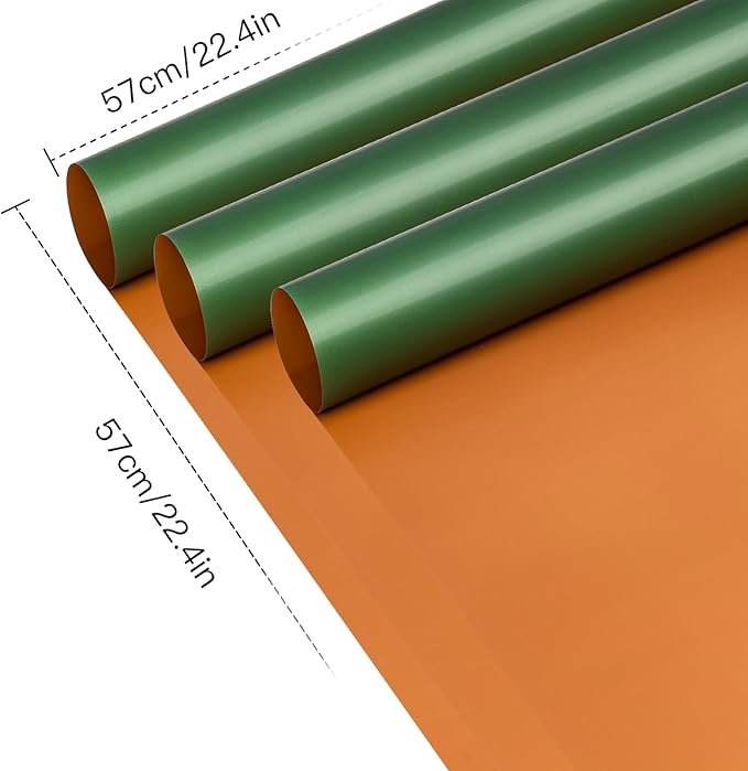 WRAPAHOLIC 20 Sheets Flower Wrapping Paper - 22.4 x 22.4 inch Dark Green Color Water-Resistant Floral Bouquet Wrapping Paper, Florist Supplies Packaging for Wedding Birthday Gift DIY
