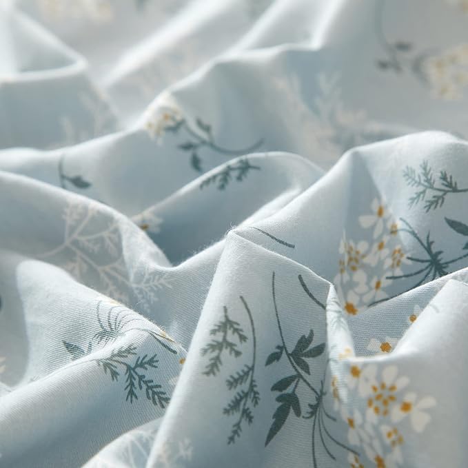 HighBuy Blue Flowers Bedding Comforter Sets for Twin XL Bed 3 Piece Vintage Floral Comforter Twin XL for Girls Teens Bedroom,Farmhouse Floral Comforter Fluffy Soft for All Season