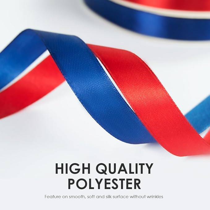 3/8" Wide x 100 Yards Single Face Polyester Satin Ribbon, Satin Ribbon for Crafts, Gift, Hair Bows, Wedding Party Decoration, Bow Making & Other Projects (Navy Blue)