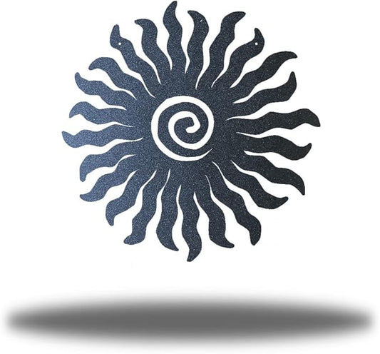 Riverside Designs Sunburst Metal Wall Art Steel Outdoor Decor - Heavy-Duty and Waterproof - Made in USA (36", Black)