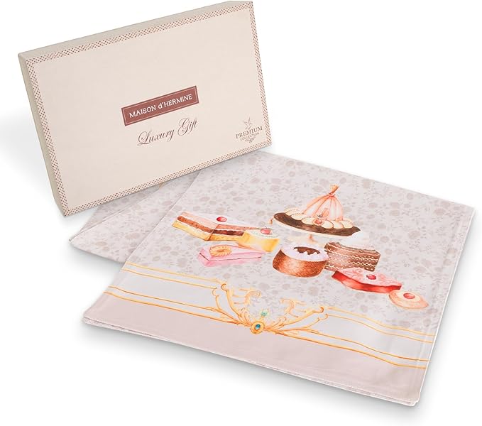 Maison d' Hermine Table Runner 100% Combed Cotton Premium 14.50 Inch x 108 Inch Decorative Runner Table Runners, Dining, Kitchen, Parties & Camping, Pastries (Double Layer)