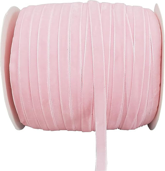 10 Yards Pink Velvet Ribbon Spool