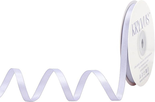 Lilac Mist Satin Ribbon, Double Faced 1/4 Inch X 25 Yards Lilac Mist Ribbon, Premium Satin Ribbon for Gift Wrapping, Crafts, Hair Bow Making, Sewing, Flower Bouquet, Wedding Party Decor