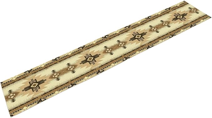 Aztec Table Runner Southwestern Ethnic Style Geometric Navajo Tribe Abstract Pattern Vintage Rustic Table Dinner Table Runner 13x60 Inch