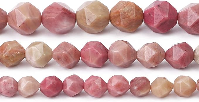 Faceted Natural Red Wood Marble Stone Round Beads 6mm 36cm/Strand for Jewelry Making