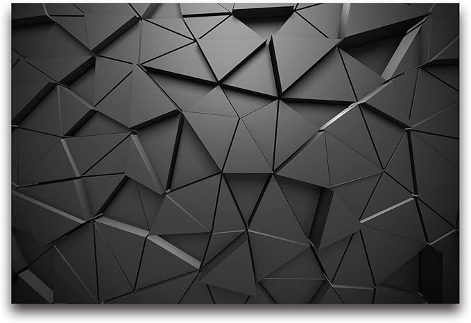 Cliouar-Black Geometric Figures 3D Wallpaper Mural 182" x 122"(Not Self-Adhesive)
