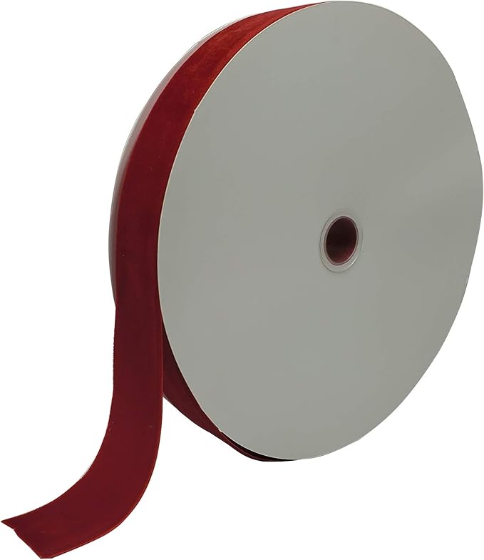 10 Yards Velvet Ribbon Spool(Red, 1 1/2")