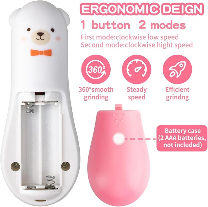 Baby Nail Trimmer Electric,Baby Clippers, 6 in 1 File,Nail File Grooming Kit Manicure Set for Toddler or Adults (Pink-New)