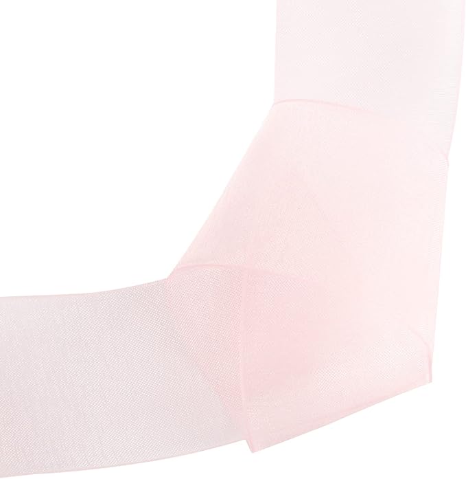 1-1/2 Inch Pink Shimmer Sheer Organza Ribbon Sheer Chiffon Ribbon 50 Yards-Roll Multiple Colors Available for Gift Wrapping Wedding Events Christmas Décor