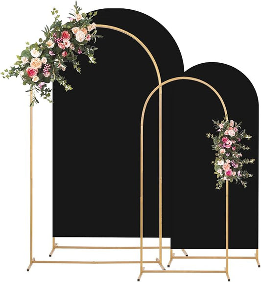 Metal Arch Backdrop Stand and Cover Set, 8FT, 7.2FT Party Backdrop, Easy to Assemble, Backdrop Stand for Parties, Birthday, Baby Shower