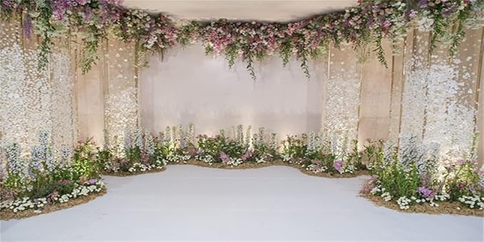 AOFOTO 20x10ft Arch for Wedding Ceremony Backdrop Interior Romantic Flower Canopy Archway Banner Photography Background Bride Girlfriend Lovers Fiancee Nuptial Decoration Studio Props Vinyl Wallpaper