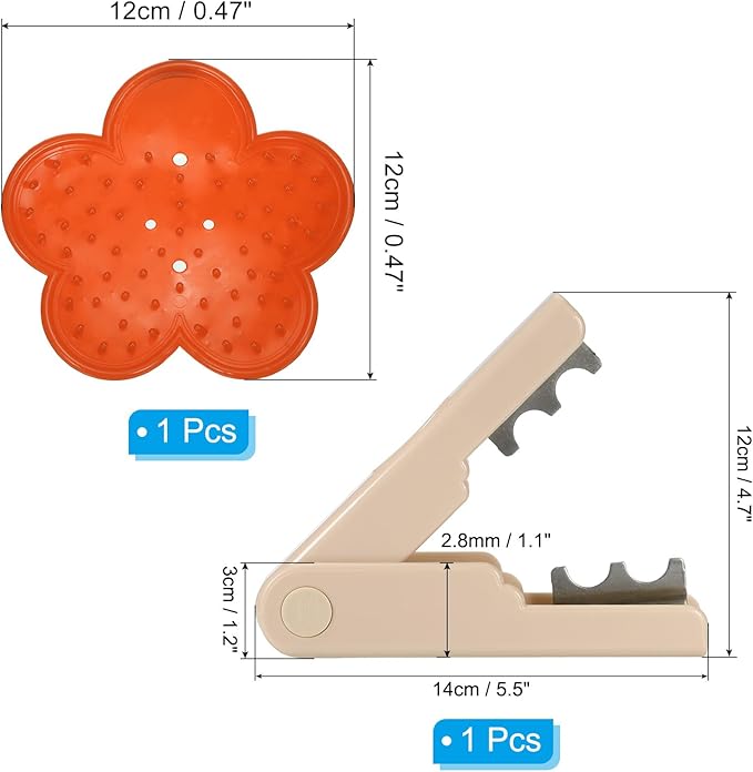 PATIKIL Rose Stem Leaf Thorn Stripper, 2Pcs/1Set Rose Thorn Stripper Remover Tool Leaf Stripping Tool for Gardening Flower Pruning, Brown, Orange