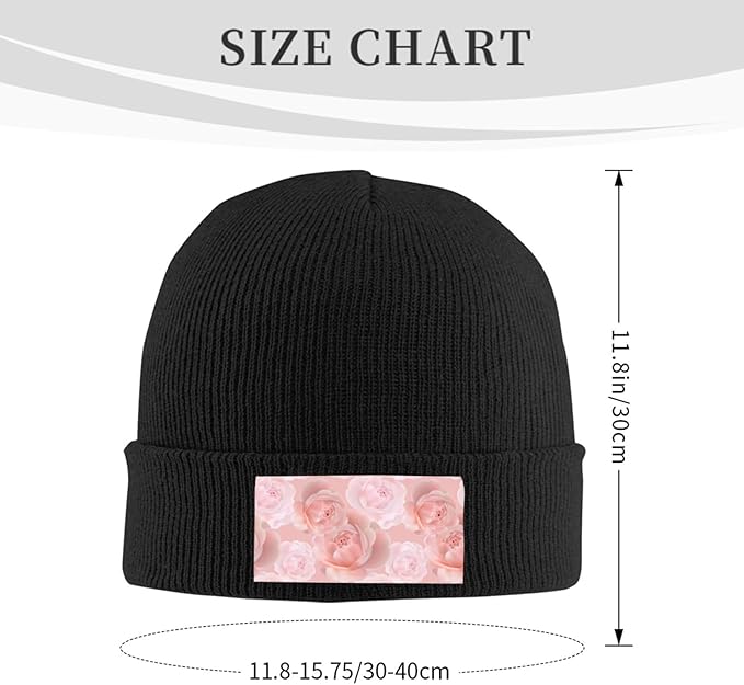 Cute Rose Beanie Hat Rose Beanie Cap Rose Flower Knitted Beanies Flower Knit Hats Winter Hat for Women Men