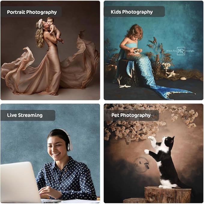 Kate 8x8ft Blue Abstract Photography Backdrop Old Master Blue Portrait Background Studio Backdrops