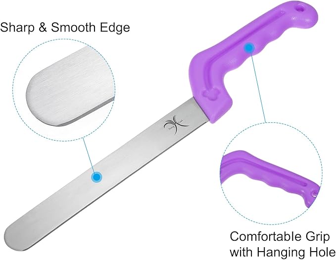 PATIKIL Floral Foam Knife, 1 Set/2Pcs Florist Professional Cutting Knife for Flower Foam Block Cake, Purple/Yellow