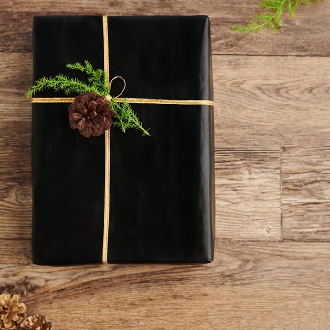 Black Christmas Wrapping Paper - Solid Color Matte Gift Wrapping Paper Roll Perfect for Wedding, Birthday for Men, Christmas, Baby Shower, Graduation Gifts, Father's Day Gifts - 17 Inches X 32.8 Feet